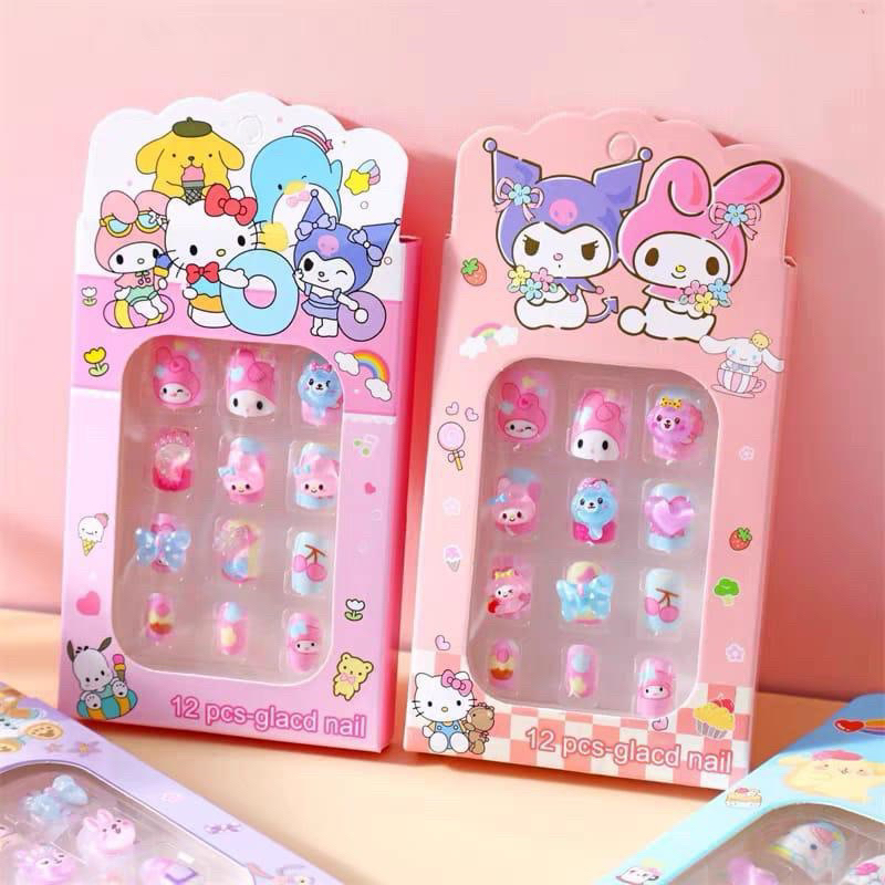 KUKU PALSU ANAK SANRIO / KUKU PALSU KUROMI HELLO KITTY ADA AKSESORIS