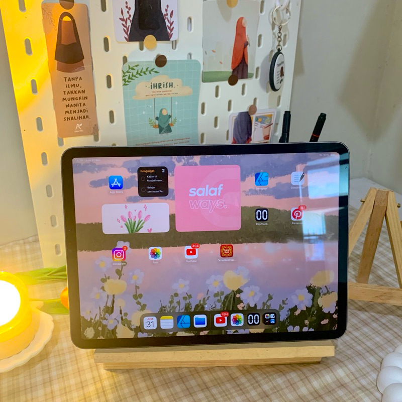 Stand Ipad Holder Tablet Lipat Kayu Kasir Penyangga Wooden Tab Gambar Dudukan