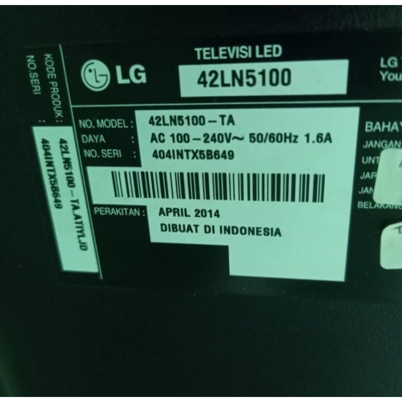Panel Layar Tv LED LG 42LN5100 ORIGINAL