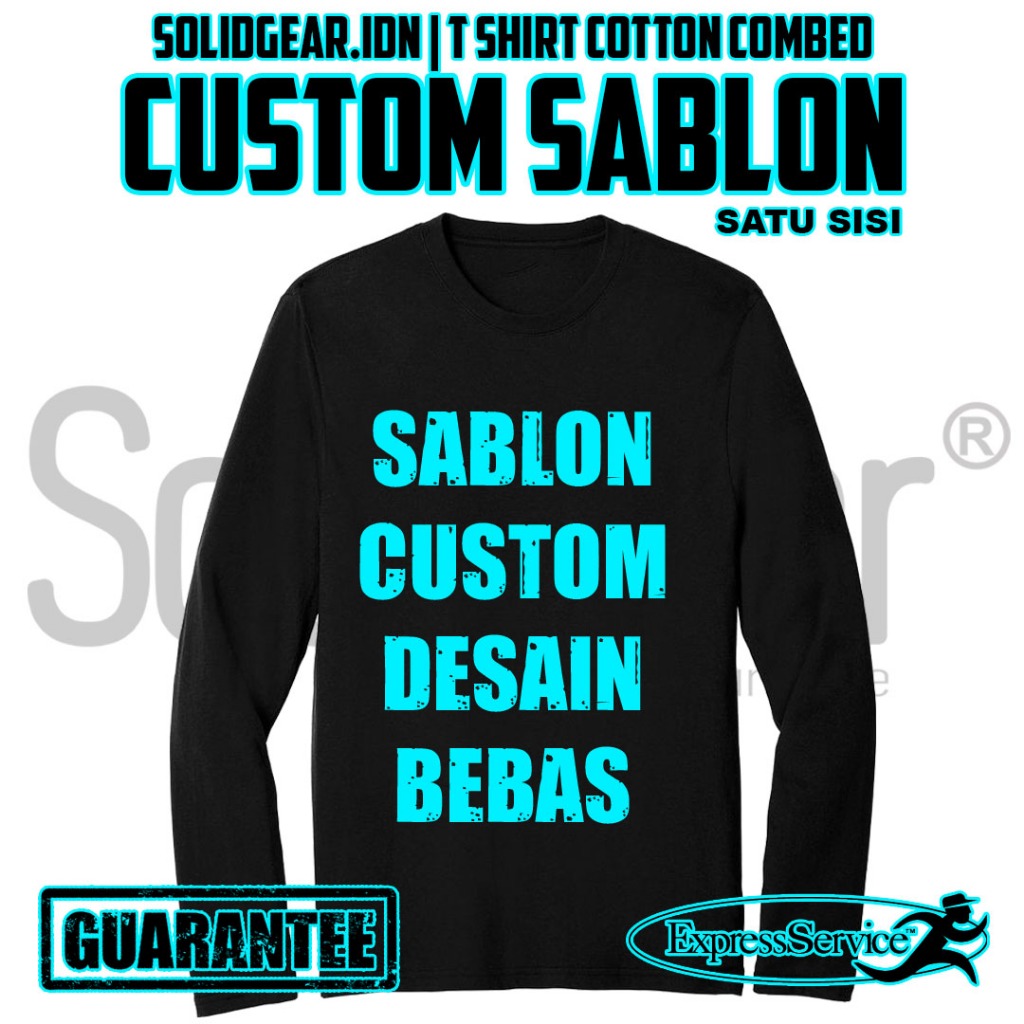 Kaos Sablon Lengan Panjang Custom Desain Sendiri - Kaos Lengan Panjang Sablon 1 Sisi Gambar Dari Cus