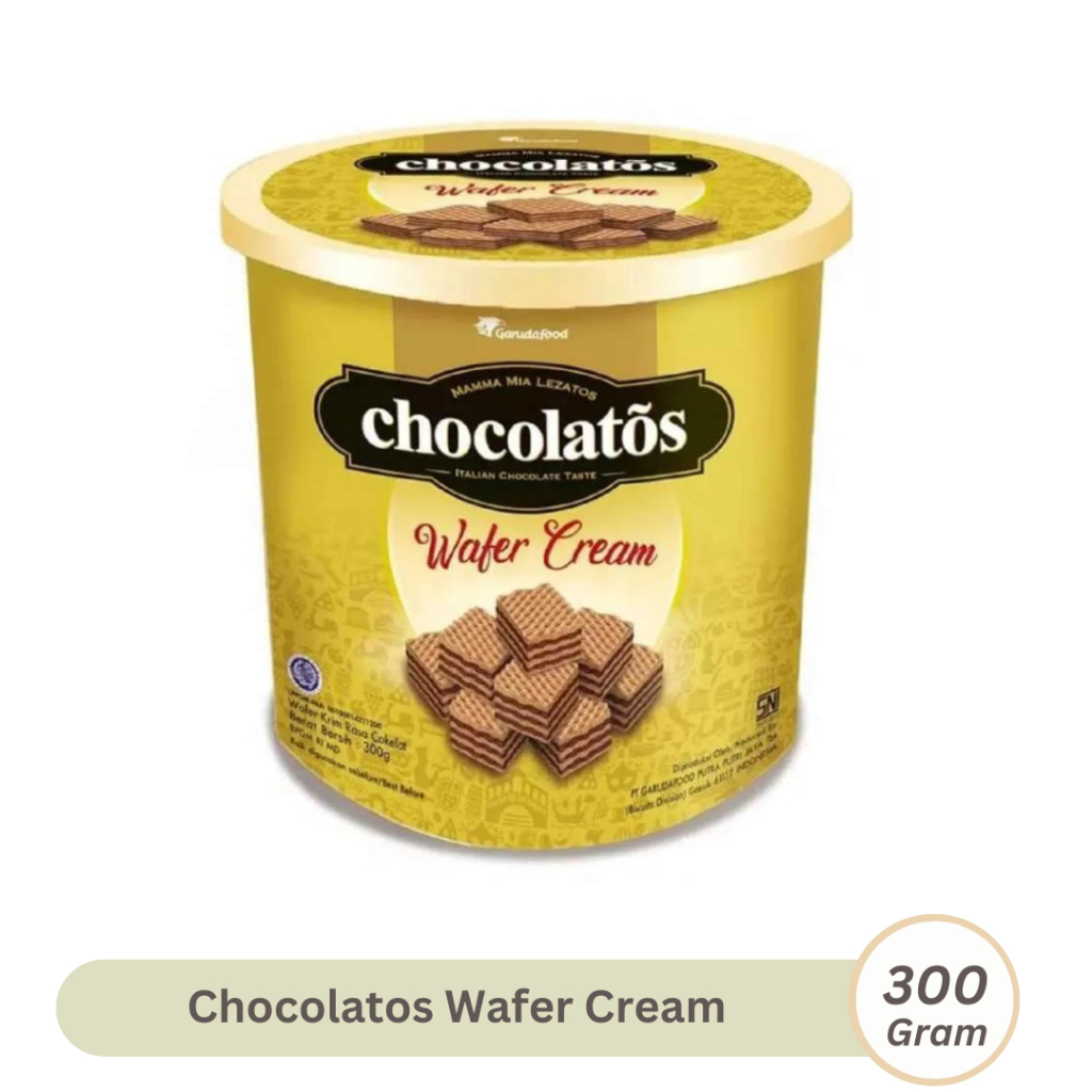 

Gery CHOCOLATOS WAFER Cream 300gr Italian Chocolate Taste Kemasan Toples