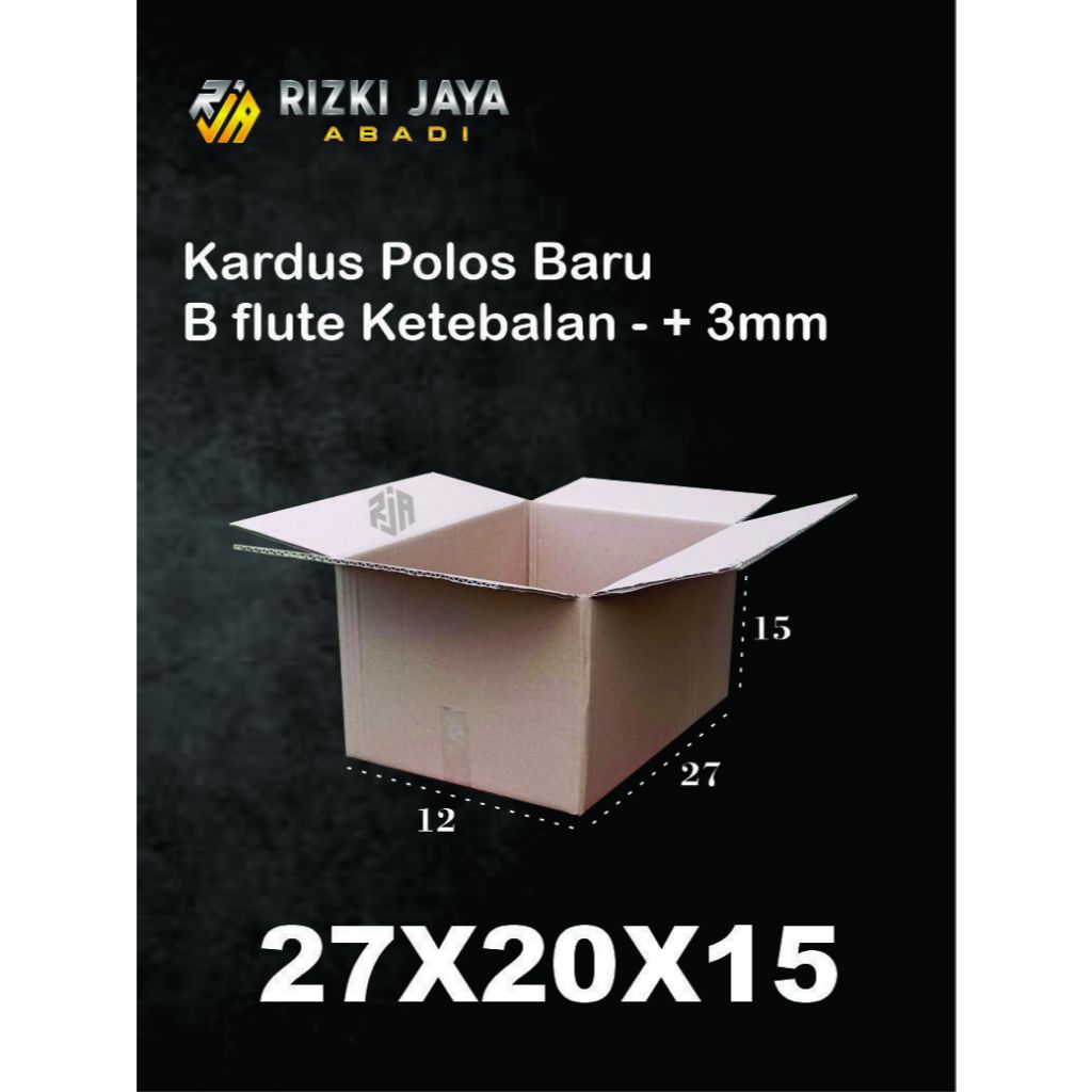

kardus ukuran 27x20x15cm polos