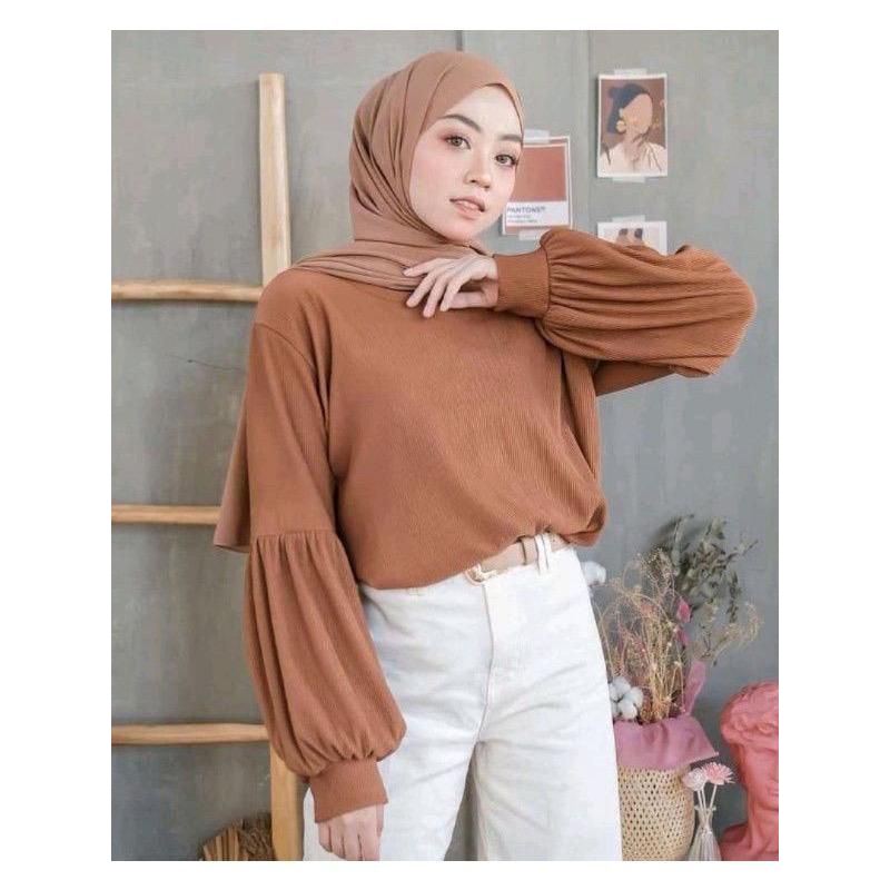 KAOS RIB TANGAN BALON / KAOS RIB PREMIUM LENGAN BALON PEEMIUM SOFT / KAOS RIB PREMIUM TANGAN BALON /