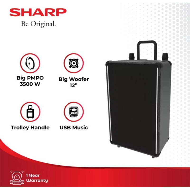 SPEAKER SHARP CBOX 12 CBL - SPEAKER PORTABLE SHARP 12 INCH - SHARP SPEAKER BLUETOOTH 12 INCH - SPEAK