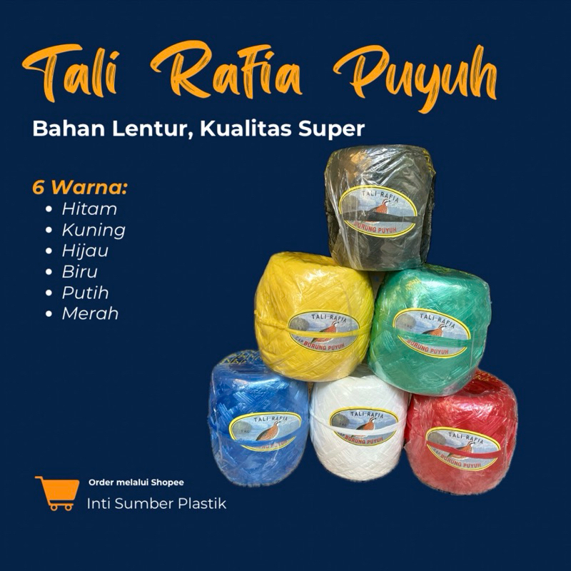 

Tali Plastik/Tali Rafia Cap Burung Puyuh 1 KG Kuat, Panjang & Hemat