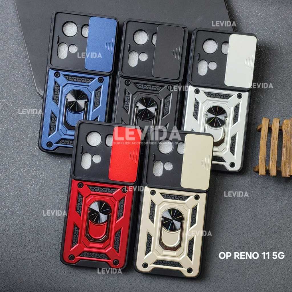Oppo Reno 11 Oppo Reno 11 Pro Oppo Reno 11F Case Robot Slide Kamera Protect + Ringstand Oppo Reno 11
