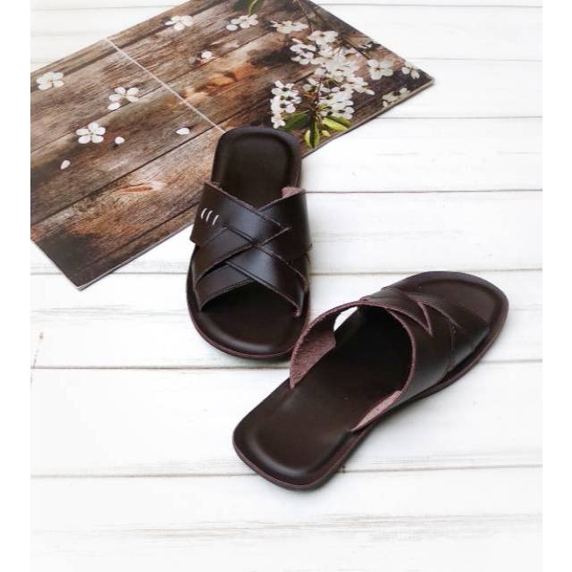 sandal kulit asli sandal laki-laki pria