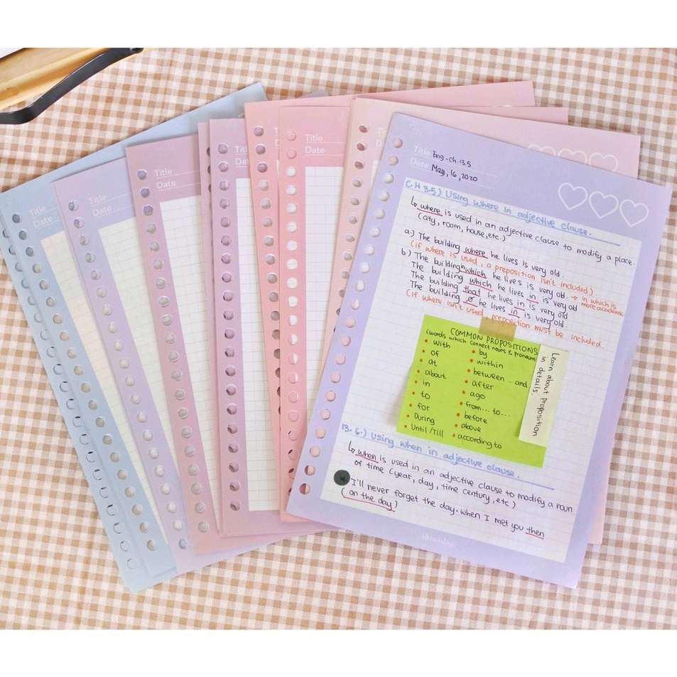 

Super Promo Loose Leaf Grid 6 Rings A5 Multicolor Pastel Gaya korea