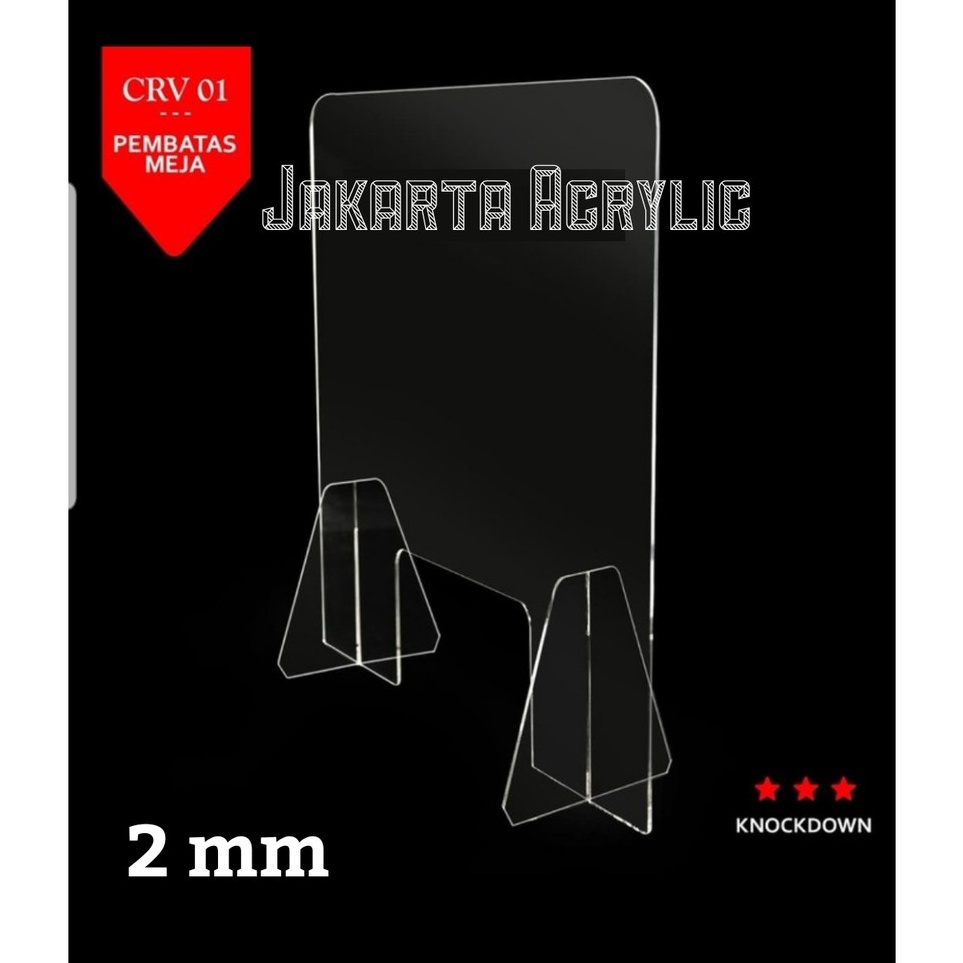 

Partisi Acrylic 2mm 6x6cm Sekat Meja Akrilik Pembatas