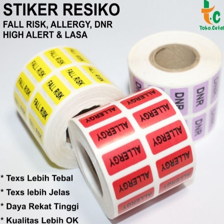 

Grosir STIKER PENANDA RESIKO PASIEN ISI 25 PCS STIKER PENUNJANG FALL RISK ALERGI DNR HIGH ALERT LASA