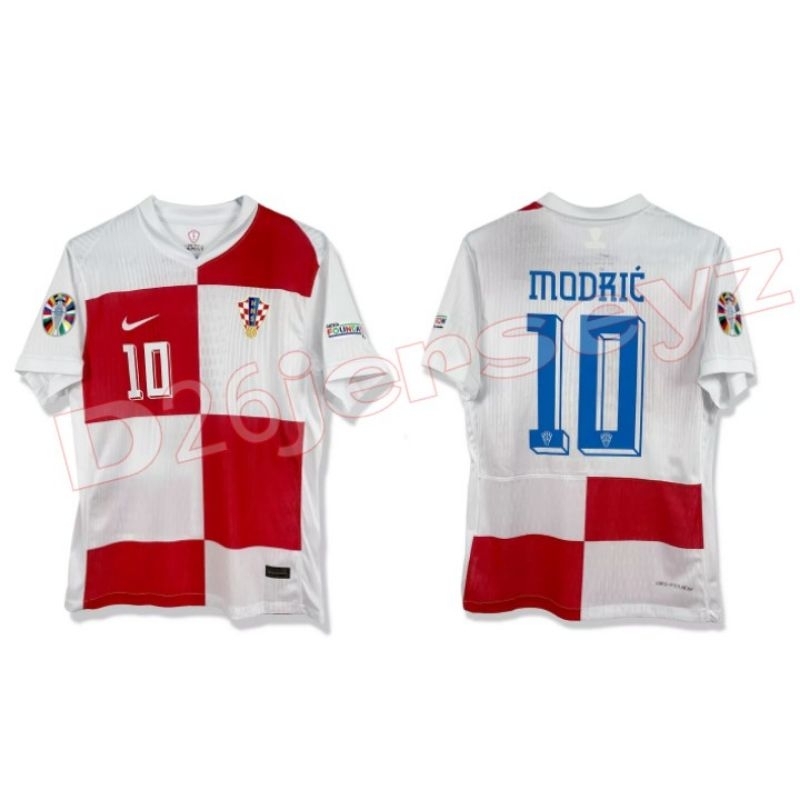 Jersey Kroasia Home Player Issue 2024 / 2025 + Cetak nama Nameset + Patch Euro 2024