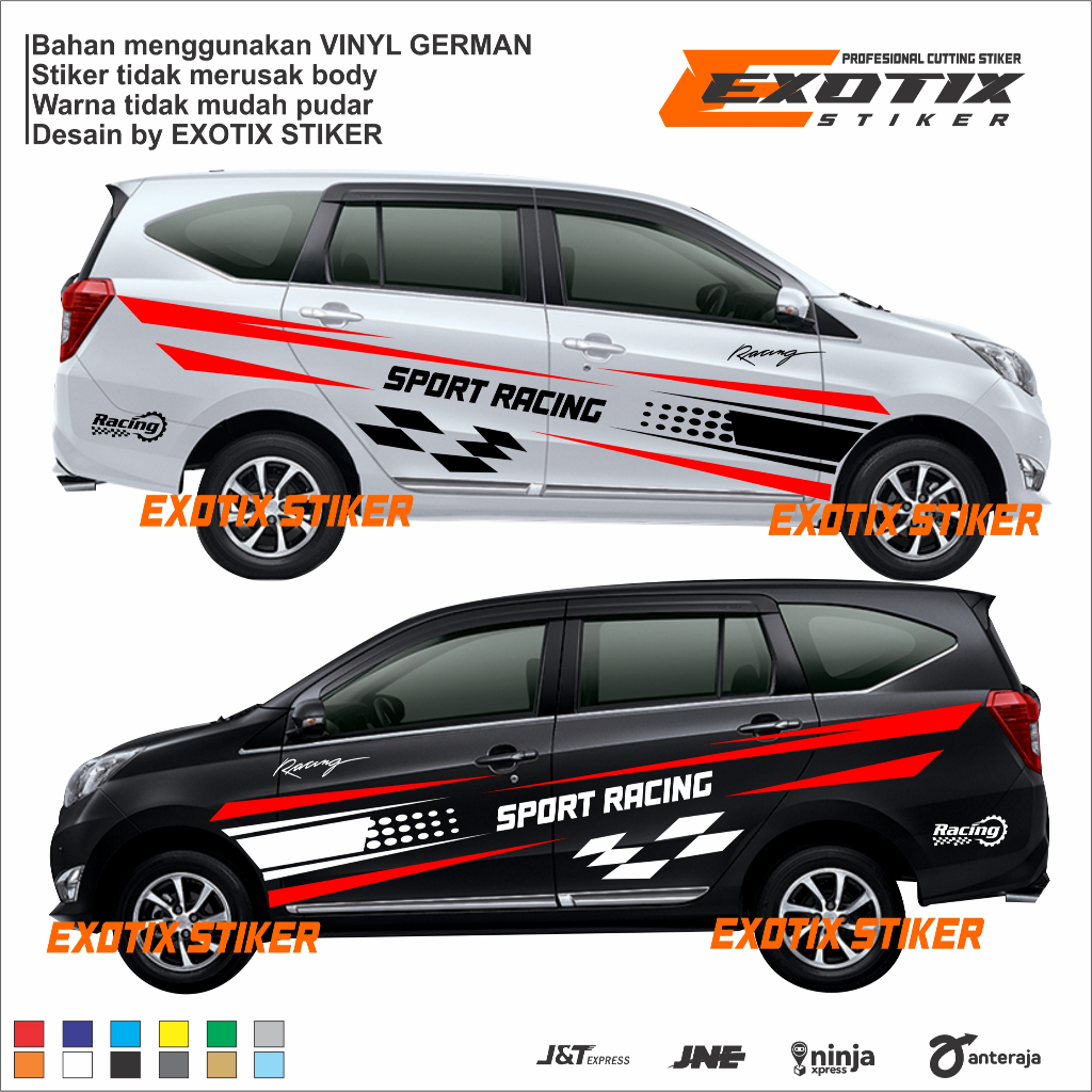 Stiker mobil sigra calya cutting stiker racing stiker variasi body mobil sigra calya