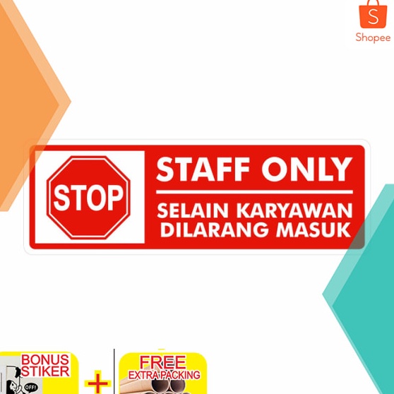 

Rambu Sign Papan Staff Only 3cm x 1cm Akrilik Keren