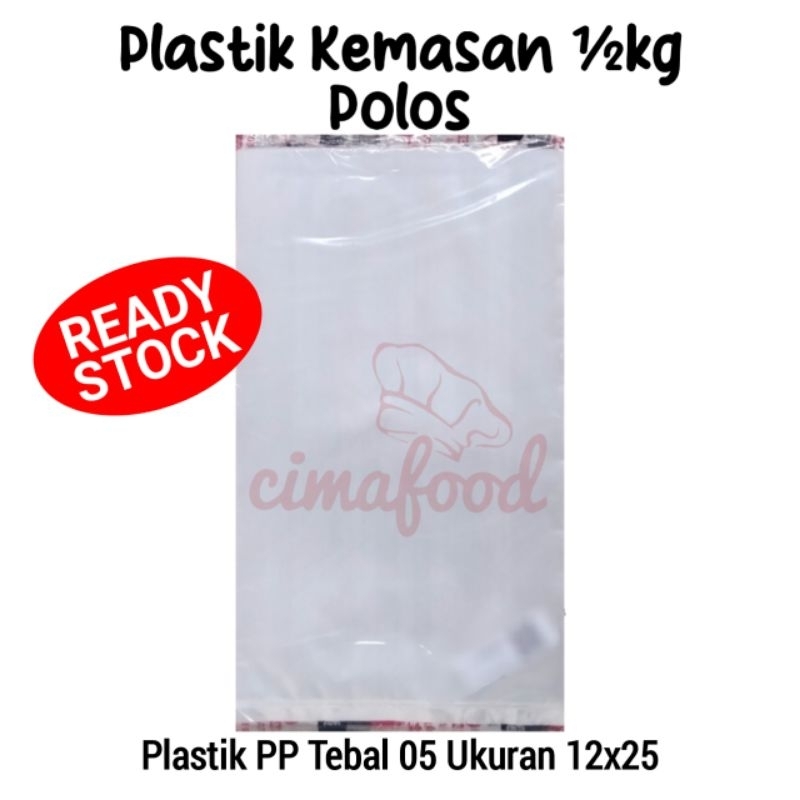 [1 pack] Plastik PP 12x25x0.5 Plastik PP Tebal 05 Ukuran ½kg