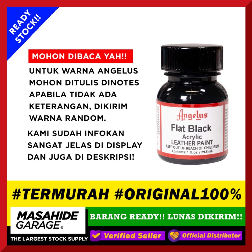 

Ready Stok TERMURAH Angelus Acrylic Leather Paint 1oz 3ml CAT SEPATU Made in USA