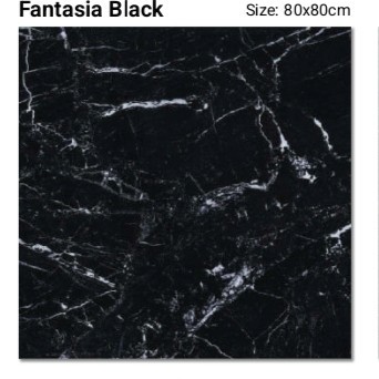 FANTASIA BLACK UK.80X80 GRANIT LANTAI POLISH HITAM MOTIF CARARA