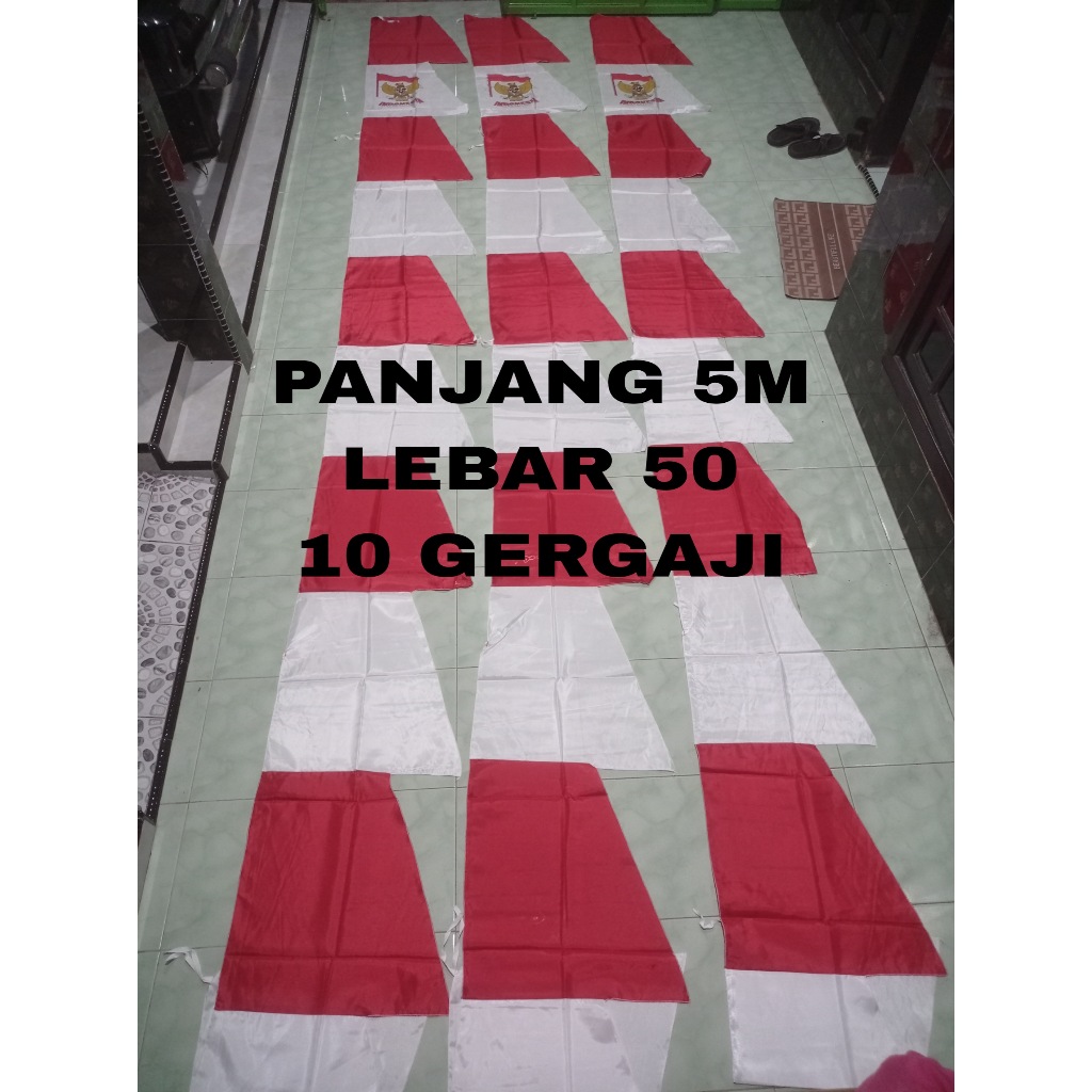 UMBUL-UMBUL ZIGZAG 5M MERAH PUTIH SABLON GARUDA