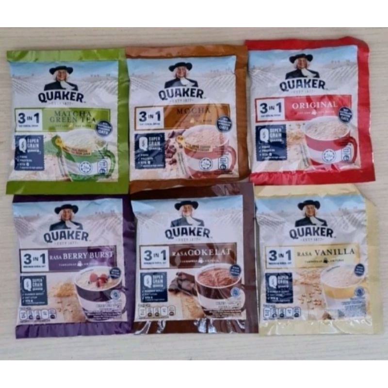 quaker 3in1 sachet isi 10 pcs minunan sereal