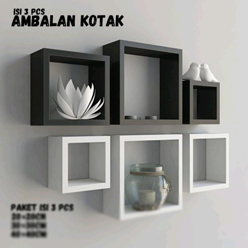 RAK DINDING KAYU KOTAK PERSEGI, HIASAN DINDING AESTHETIC MINIMALIS MODERN, KOTAK ASLI KAYU