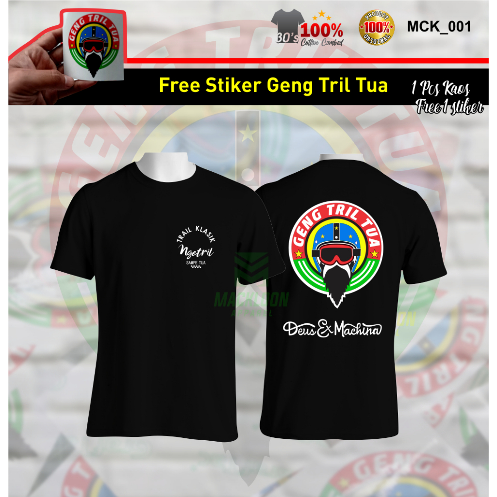 Kaos Distro Premium GENG TRIL TUA 100% ORIGINAL / Kaos Premium Trail Klasik  Ngetril Sampai Tua / FR