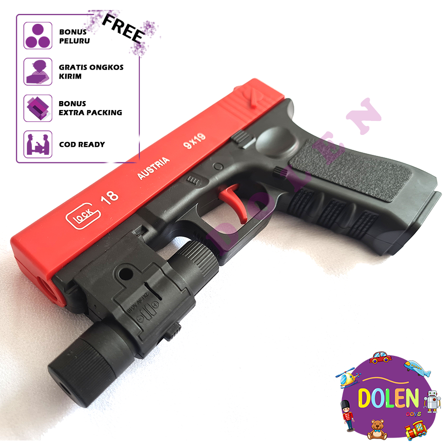 Pistol Mainan Glock Peluru Jelly Mainan Tembakan Water Gel Blaster WGG