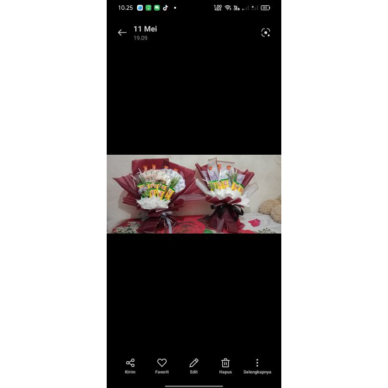 

buket uang dan snack