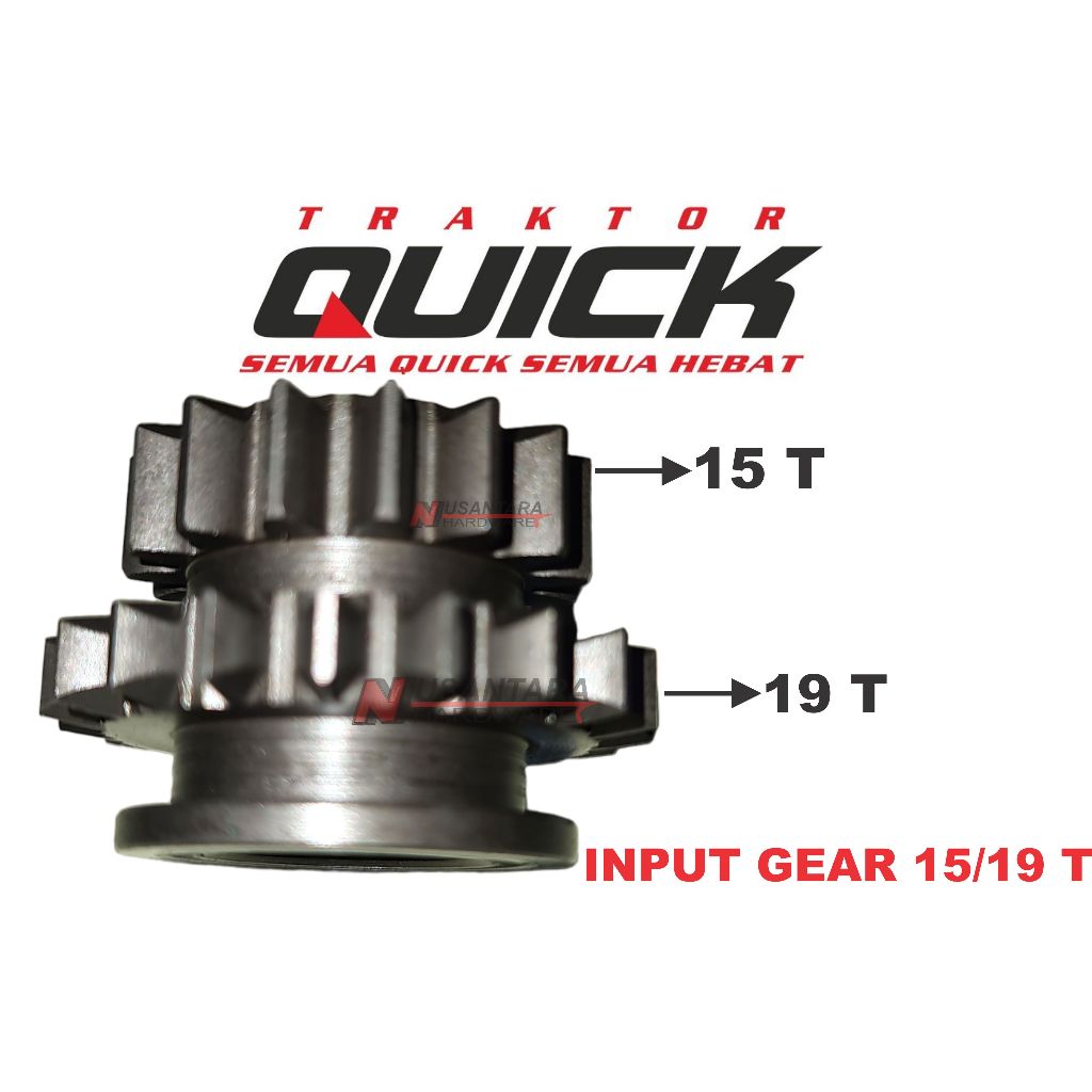 input gear 15/19 t cakar baja quick, spare part cultivator quick, gear sprocket,gear cultivator quic