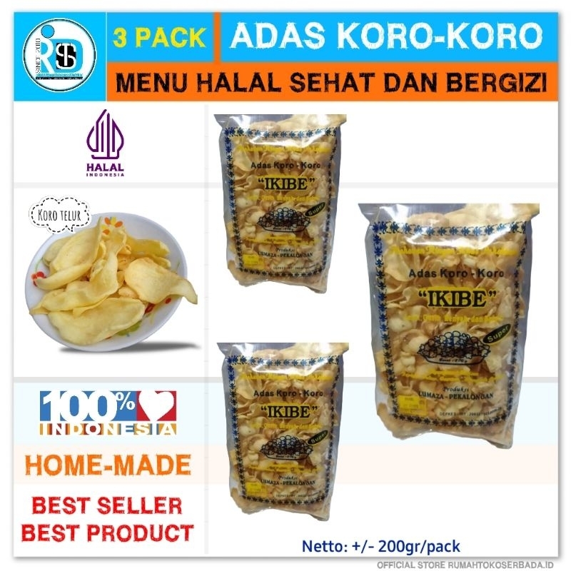 

Adas Koro Koro IKIBE 3x200gr Menu Sehat Dan Bergizi Makanan Ringan Oleh Oleh Khas Kota Pekalongan