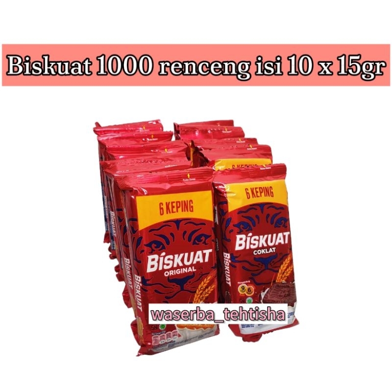 

waserba_tehtisha| Biskuat 1000 renceng isi 10/ Biskuat Kue renceng/ Biskuat 15gr x 10