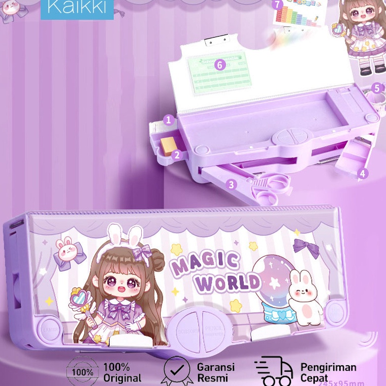 

KODE A34P KAIKKI Kaba Bear Kotak Alat Tulis Multifungsi Dua Lapis Kotak Pensil Selebriti Internet Siswa Sekolah Dasar