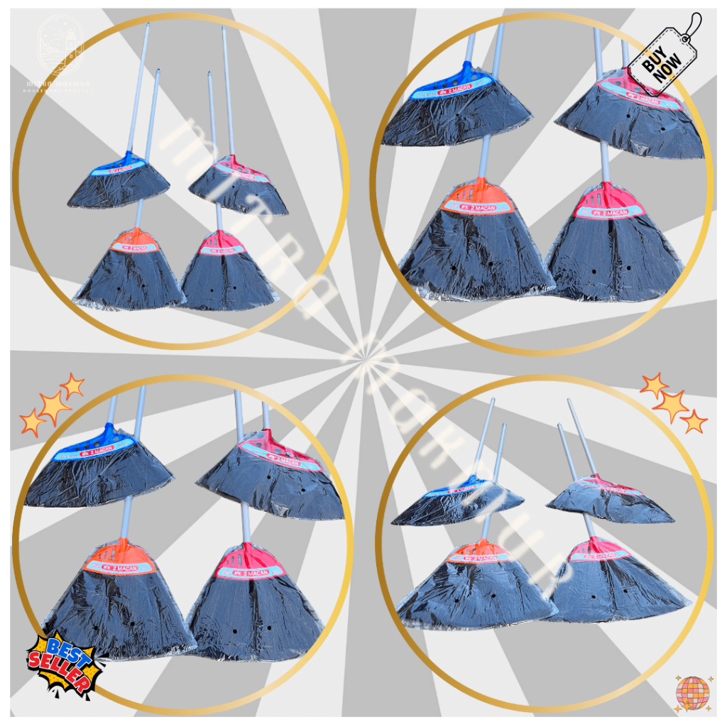 SAPU IJUK FAMILY BROOM 2 MACAN SAPU IJUK TEBAL SAPU LANTAI FLOOR BROOM