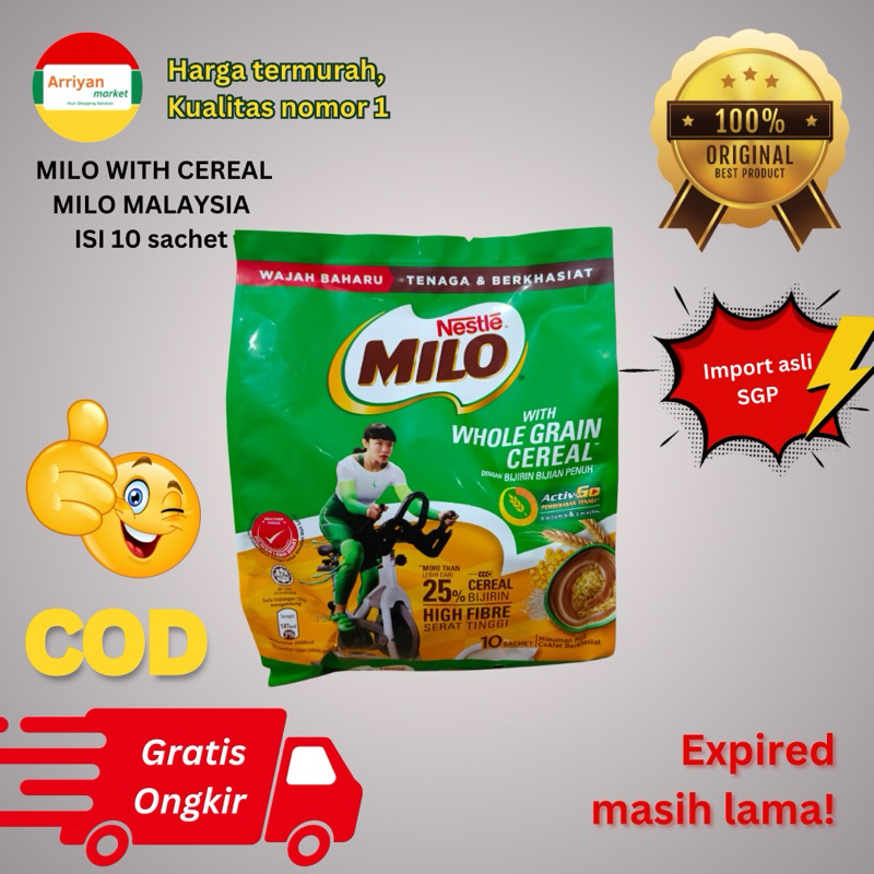 

MILO WITH CEREAL MILO MALAYSIA ISI 10 sachet