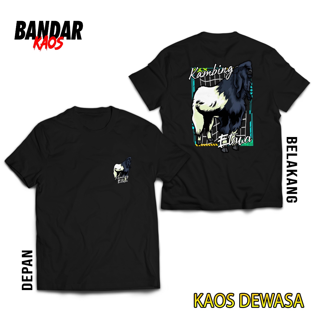 KAOS DEWASA - KAOS SABLON PRINT QURBAN KAMBING HITAM - KAOS PREMIUM - BAJU UNTUK PRIA DAN WANITA DEW
