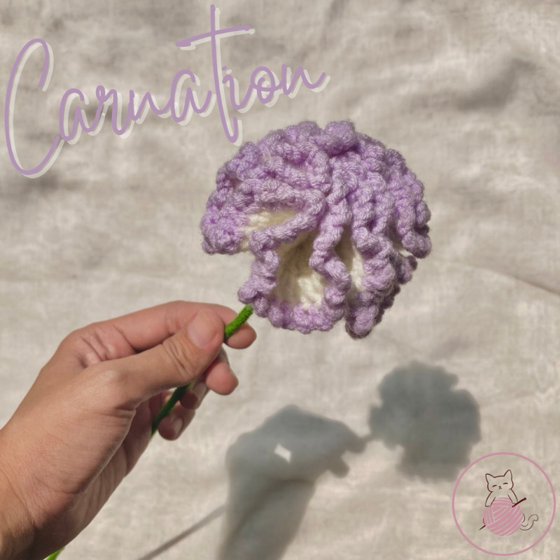 Carnation Crochet / Bunga Carnation Rajut