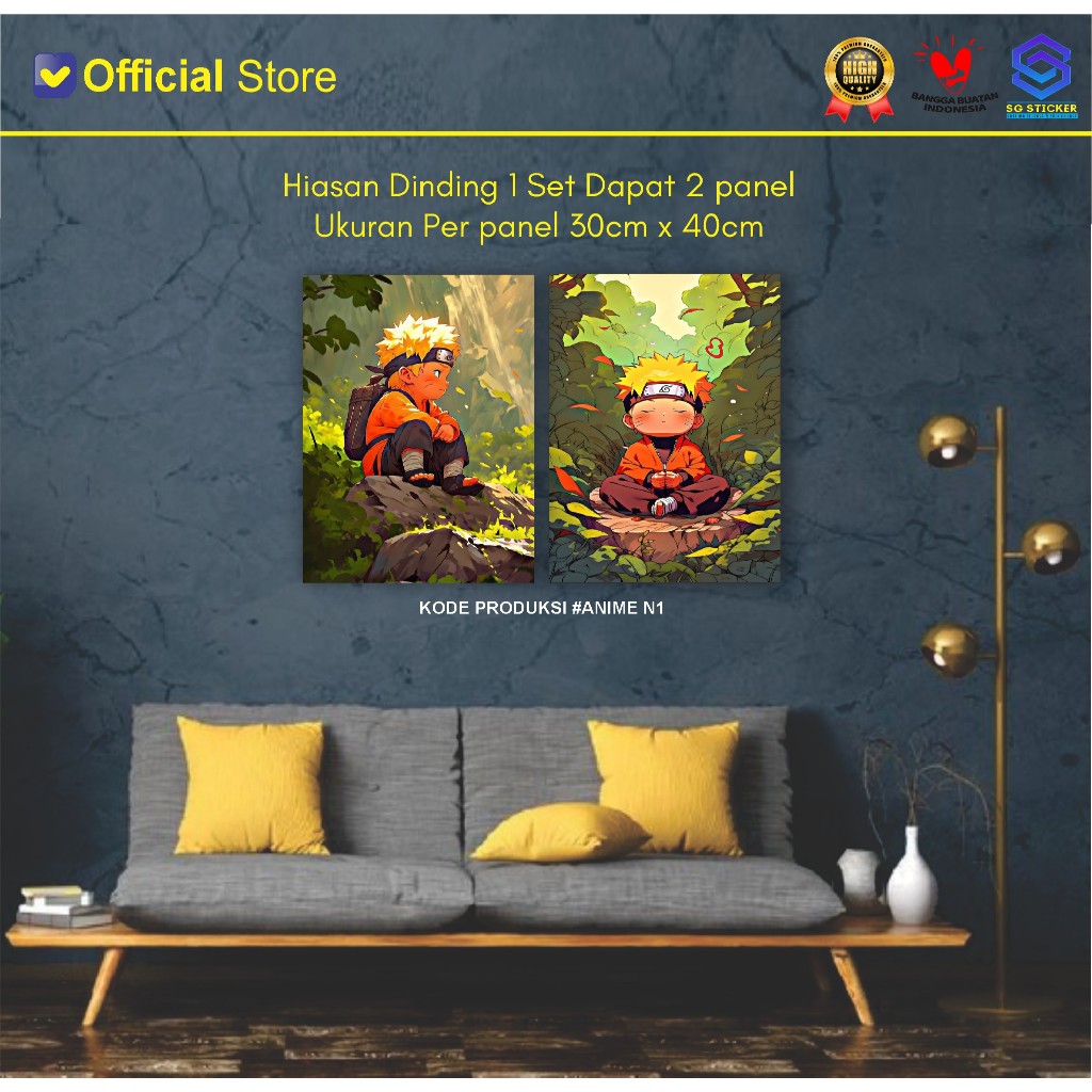 Hiasan Dinding Anime Rumah Dekorasi Kamar Wall Decor Minimalis Anime Naruto