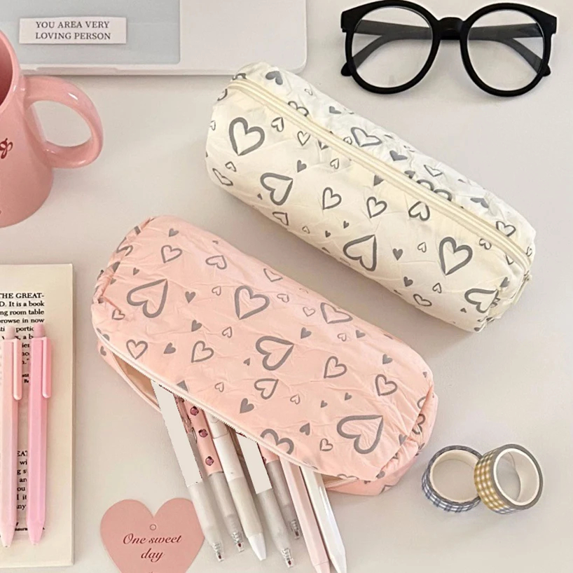 

Love Pencil Case School Supplies Pencilcase Estuche Escolar Soft Trousse Scolaire Large Capacity Pen Case Kalemlik Pencil Pouch