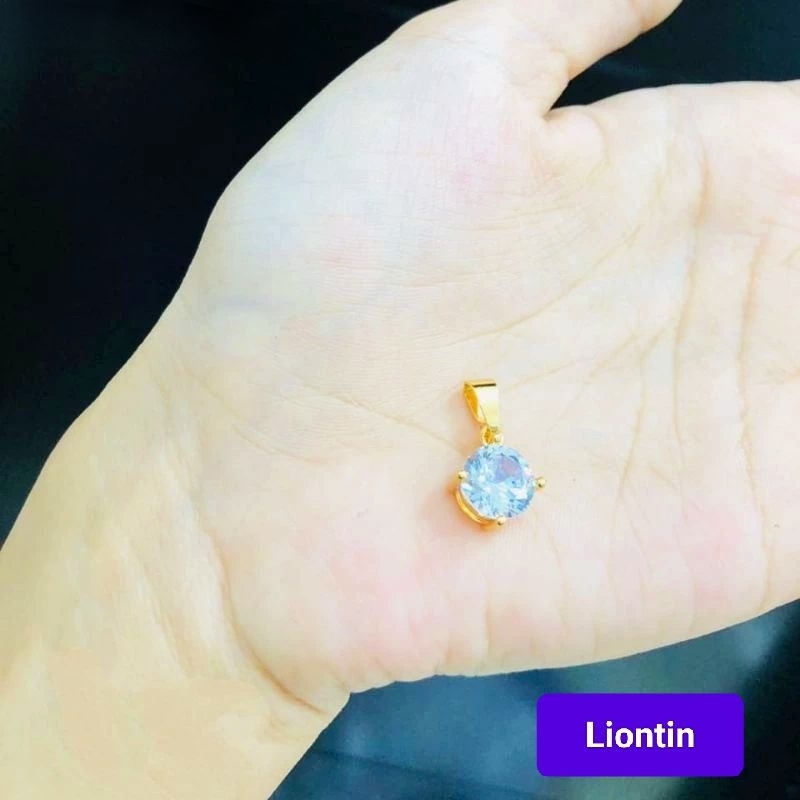 Liontin batu putih perhiasan lapis emas xuping LT010636