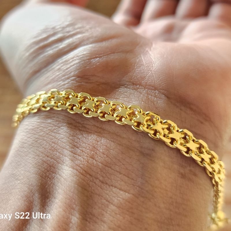 Gelang Nori Susun Lapis Emas 24k