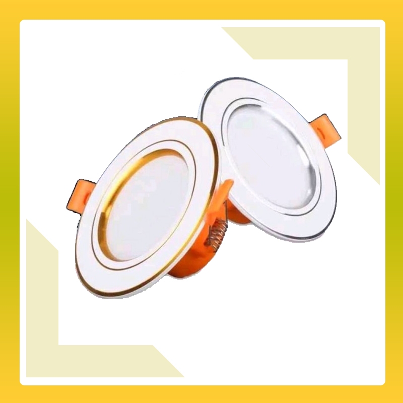 Lampu Down Light LED 3 Warna 7w Panel LED Lampu Tanam Plafon 3 Warna