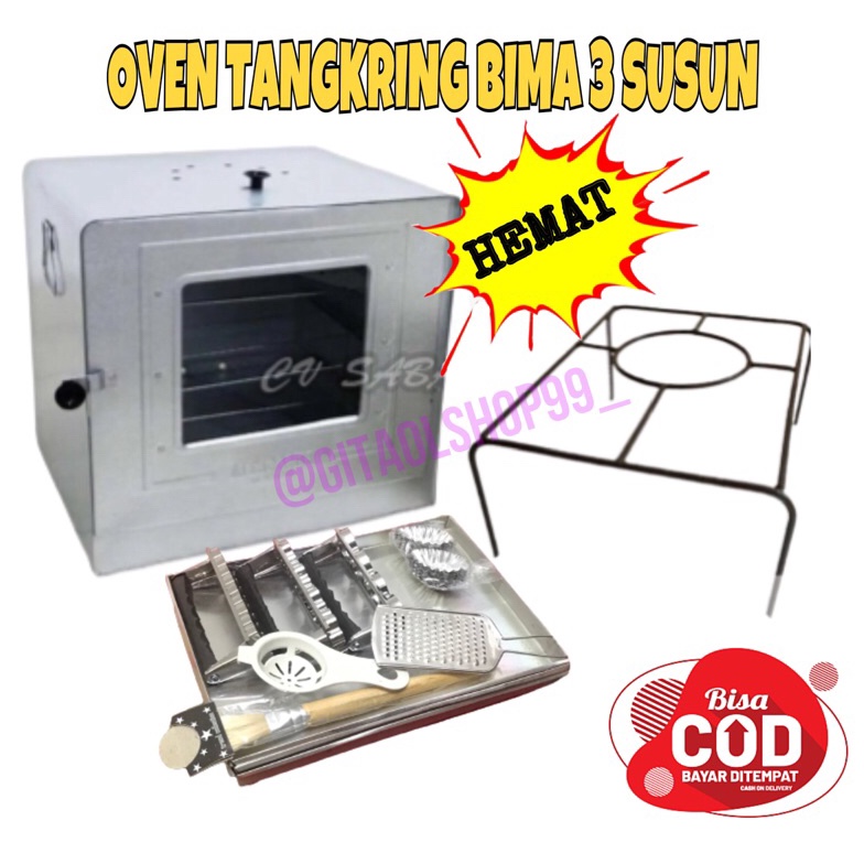 KODE M39A Oven Tangkring Bima Sakti 3 Susun  Behel Besi Tangkringan Open Kompor Besar Mini Hock Jumb