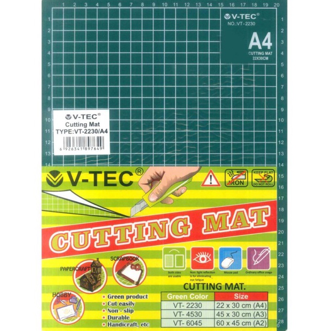 

KODE W33O VTec Cutting Mat A4 VT2233mm Alas Potong Cutter Original