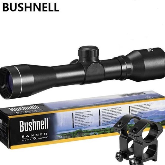 Tren Kekinian PROMO BISA COD  Teleskop RifleScope 4 x 32  Bushnell 4 x 2 L  37x28  BUSHNELL 39x4