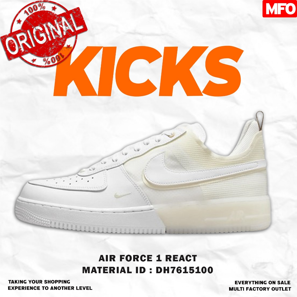 AIR FORCE 1 REACT     SEPATU CASUAL PRIA DH7615100