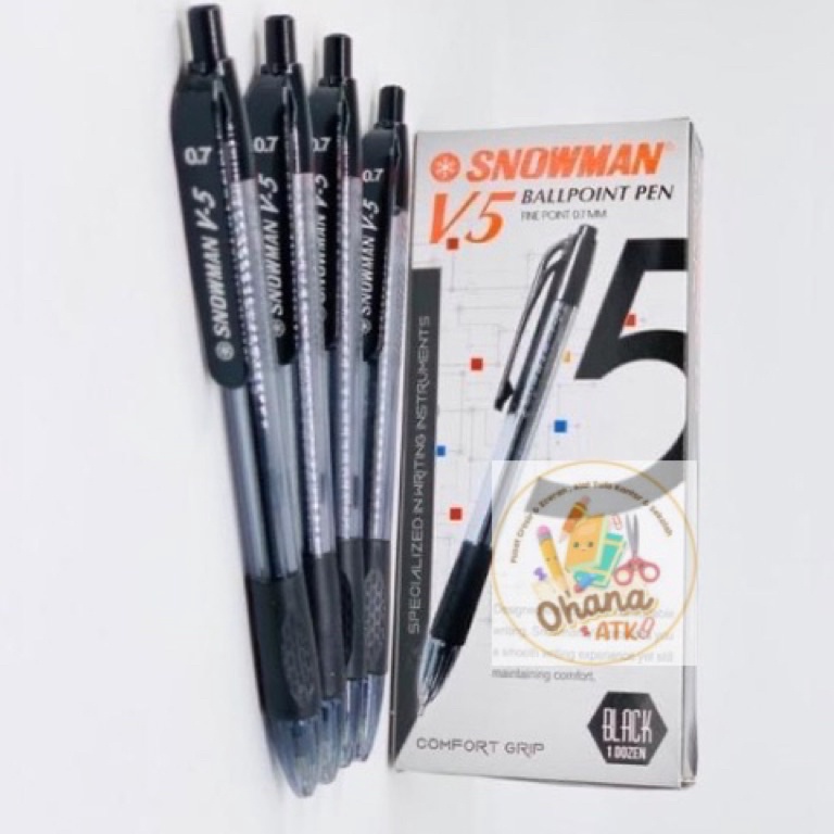 

KODE S77J 1pack Pulpen Snowman V5 7mm Ballpoint Pen