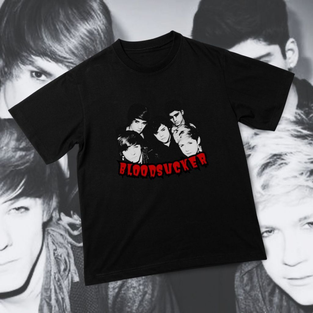 One Direction Vampire Bloodsucker Black T-Shirt (Kaos Hitam One Direction X-Factor)