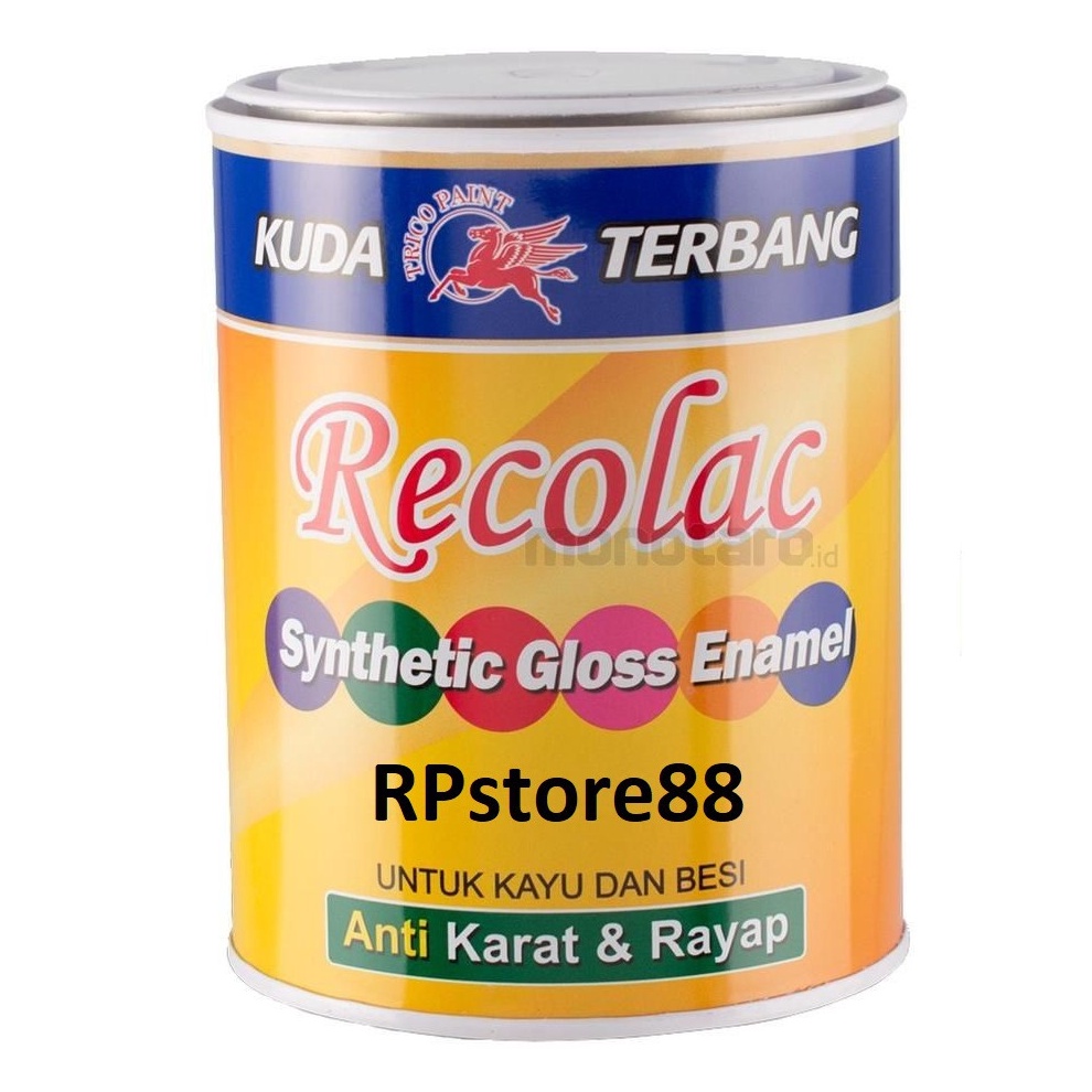 

KODE Q78E CAT MINYAK RECOLAC KUDA TERBANG 1KG CAT KAYU BESI CAT HITAM CAT PUTIH