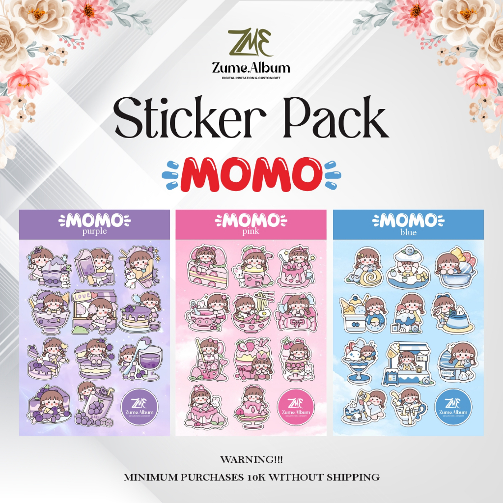 

[ZME] - Sticker Pack Momo Series • Sticker Cartoon • Sticker Pack Cute • Sticker Pack Aesthetic • Cartoon