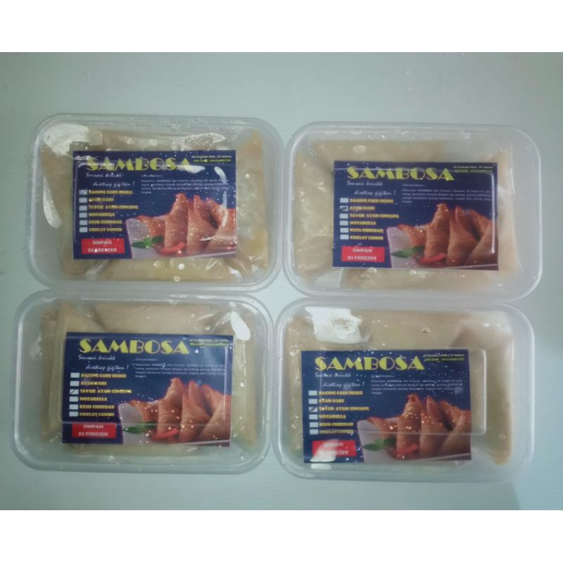 

Sambosa Daging cabai hijau isi 8 ( label biru)