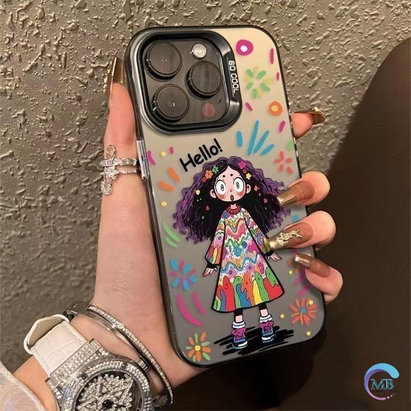 SS900 PREMIUM MATTE HARD CASE CARTOON COLORED LUCKY CUTE GIRL CASING HP COMPATIBLE FOR INFINIX SMART