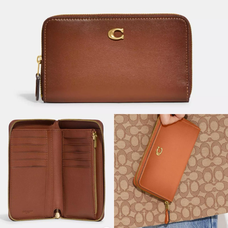 coach medium zip around wallet